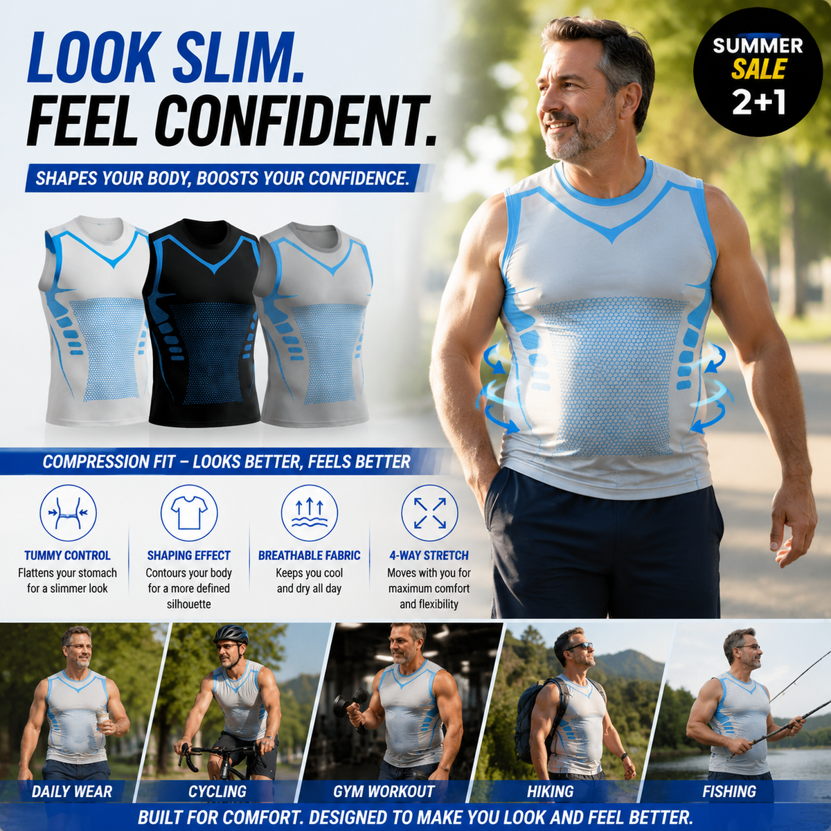 💪🔥Men's Slimming Compression Vest | Posture Corrector Base Layer