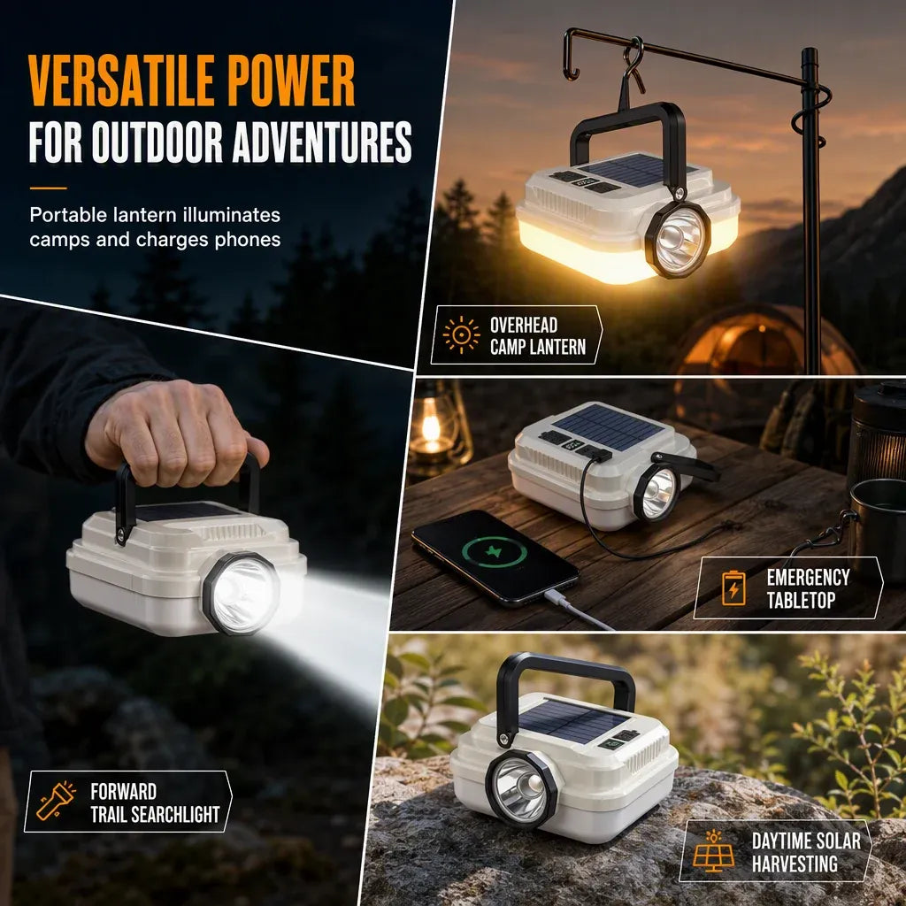 🔦 Solar LED Camping Lantern – Rechargeable, handheld & multifunctional ✨