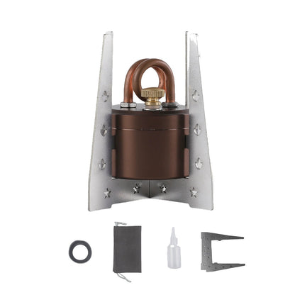 🔥Self-Pressurized Alcohol Stove – Lightweight Aluminum & Copper Burner for Hiking, Camping & Survival, High-Efficiency Cooking with Windproof Stand, Compact & Portable
