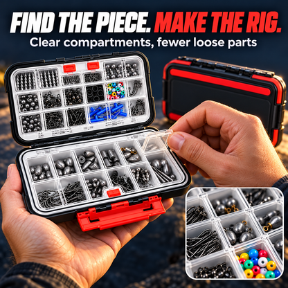 Freshwater Fishing Tackle Kit with Organizer — 265 / 400 Pieces