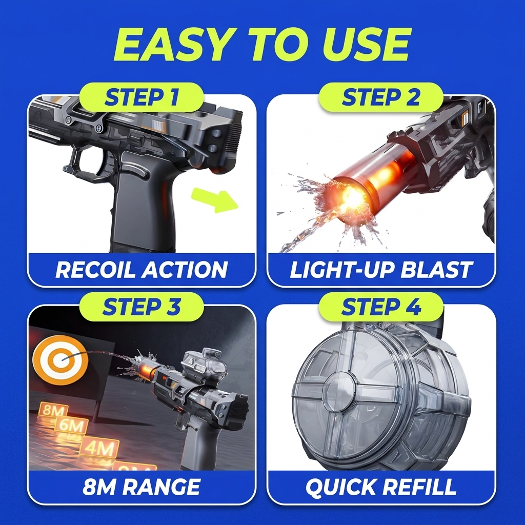 LED Water Gun | Automatic Electric Blaster With Light Effects