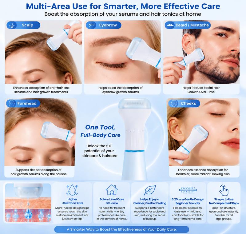 Hydra Derma Stamp™ Adjustable 0.25mm • 140-Pin • Built-In Serum Applicator