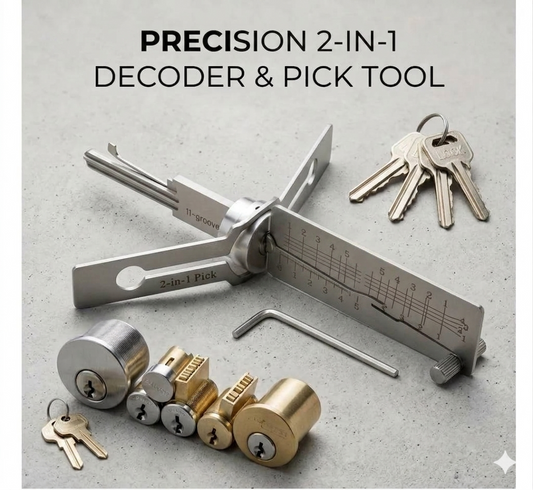 🔑2-in-1 Professional Locksmith Tool for Double Track Door Locks, Precision Lock Maintenance & Repair