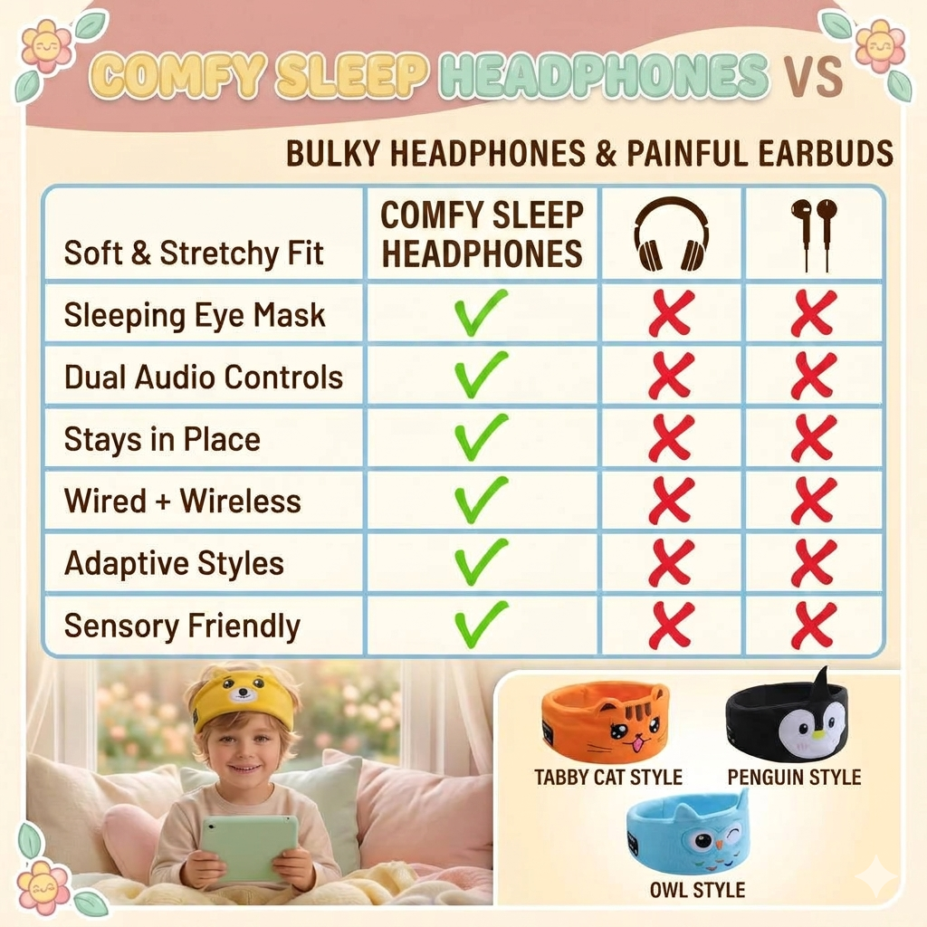 Cute Animal Sleeping Headband Headphones