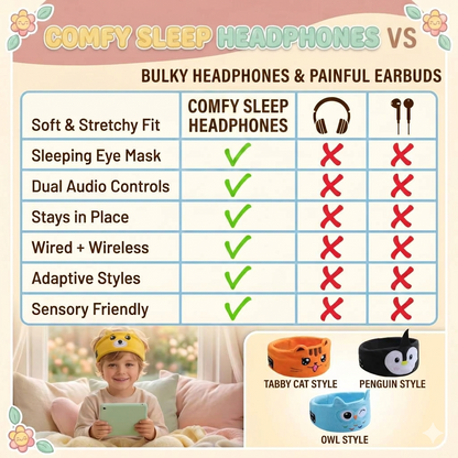 Cute Animal Sleeping Headband Headphones