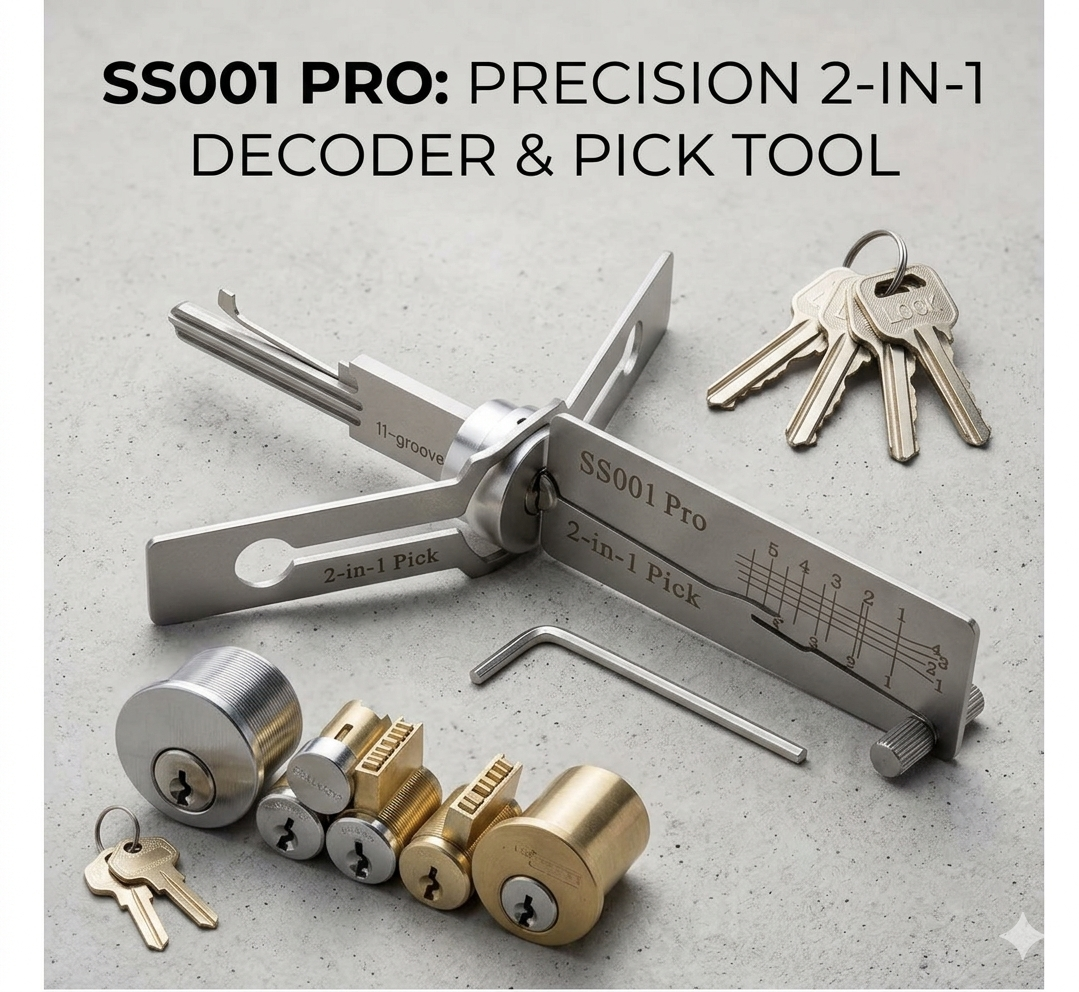 🔑2-in-1 Professional Locksmith Tool for Double Track Door Locks, Precision Lock Maintenance & Repair