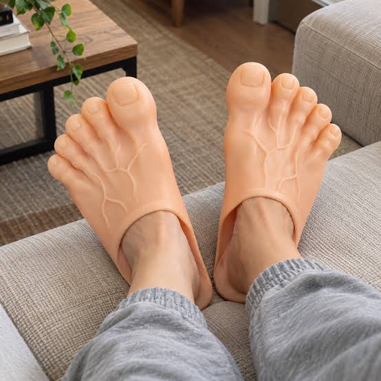 The Big Toe Energy Slides – Realistic Giant Foot Slippers.
