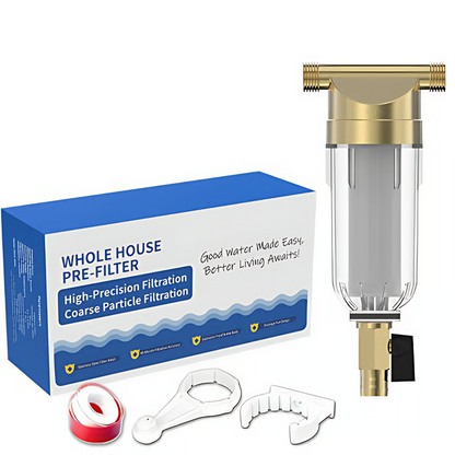 Whole House Water Pre-Filter, 40 Micron Stainless Steel Mesh | Protect your home plumbing & water appliances