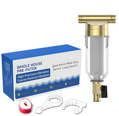 Whole House Water Pre-Filter, 40 Micron Stainless Steel Mesh | Protect your home plumbing & water appliances