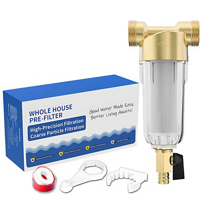 Whole House Water Pre-Filter, 40 Micron Stainless Steel Mesh | Protect your home plumbing & water appliances