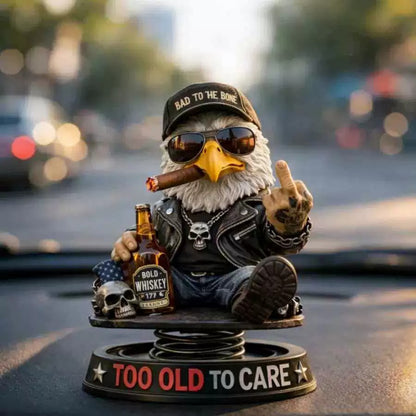 Grumpy “Too Old to Care” Bobblehead – Fun Spring-Loaded Car Dashboard Decor