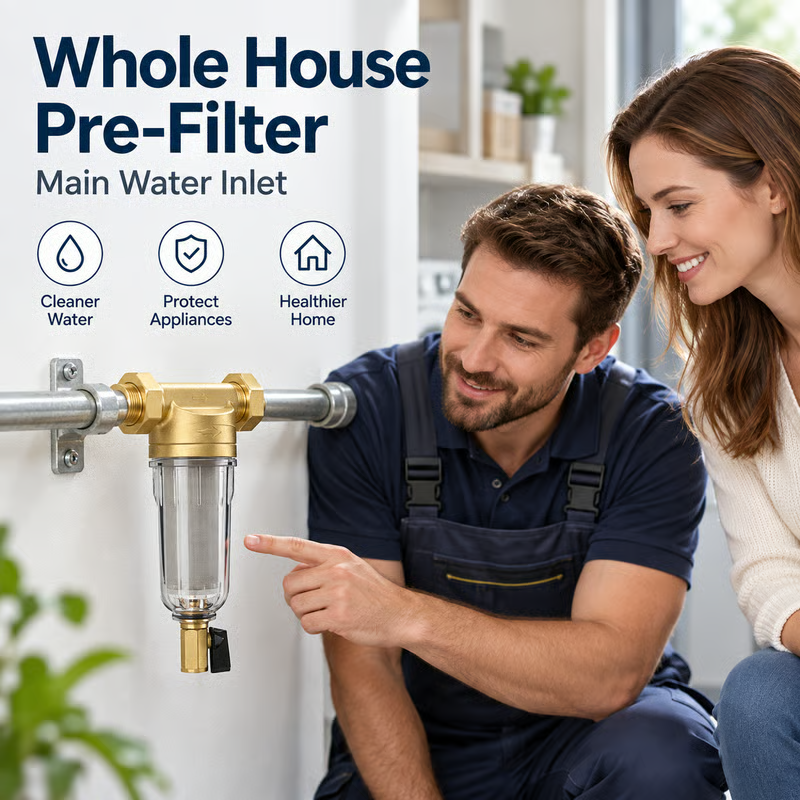 Whole House Water Pre-Filter, 40 Micron Stainless Steel Mesh | Protect your home plumbing & water appliances