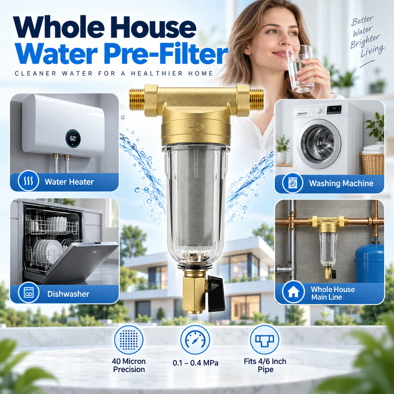 Whole House Water Pre-Filter, 40 Micron Stainless Steel Mesh | Protect your home plumbing & water appliances