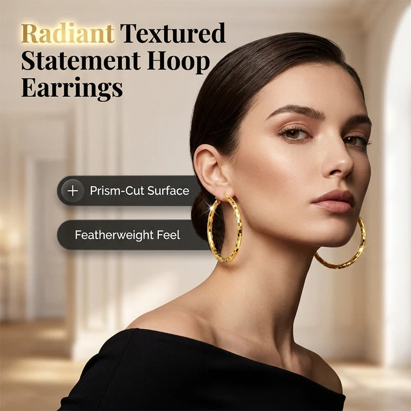 💫Vintage Hammered Metal Drop Earrings– Lightweight Geometric Statement Jewellery ✨