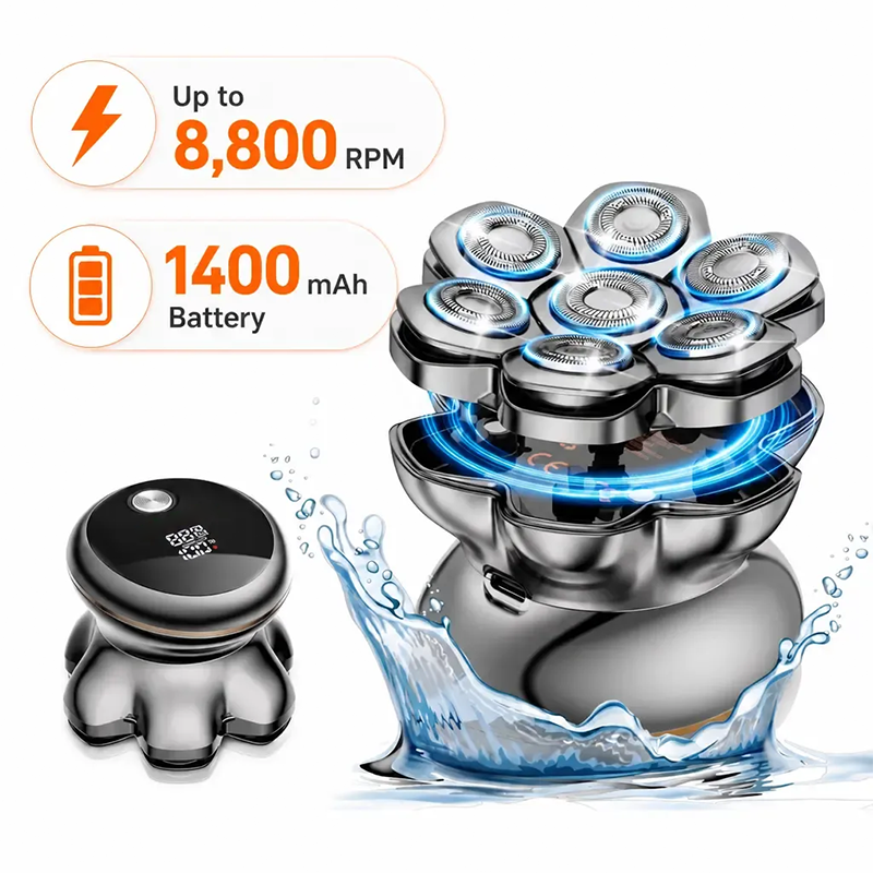 🪒 7D Electric Head Shaver for Men | Wet & Dry Rotary Razor