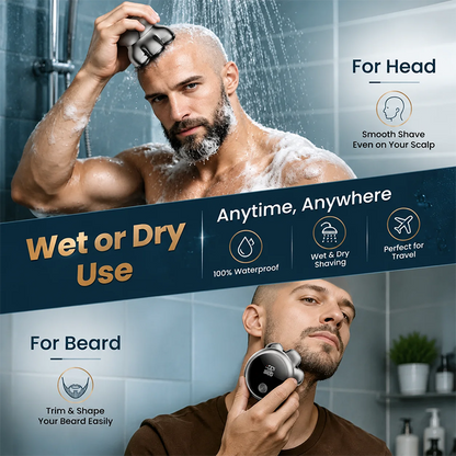 🪒 7D Electric Head Shaver for Men | Wet & Dry Rotary Razor