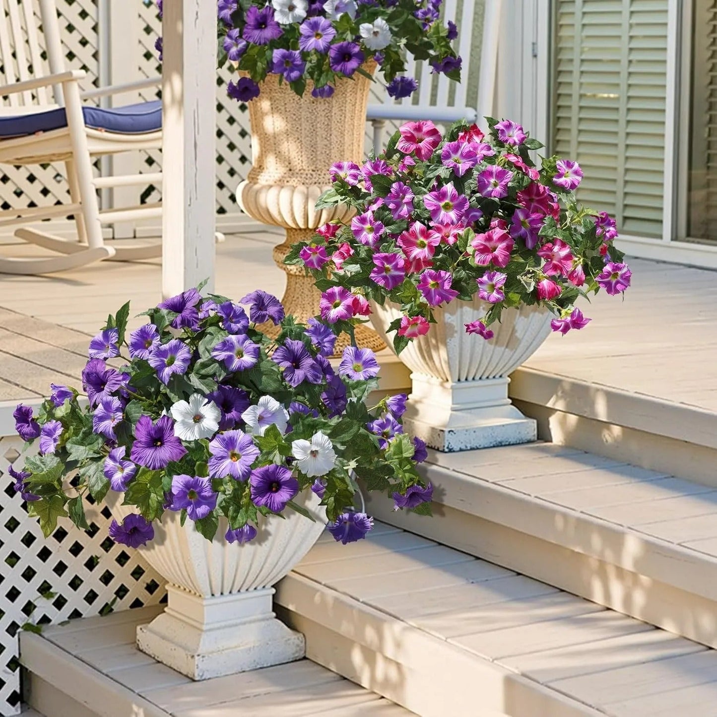 🔥 Fade-Proof, UV-Resistant Artificial Petunias – Vibrant, Colorfast Outdoor Flowers for Patio & Garden