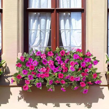 🔥 Fade-Proof, UV-Resistant Artificial Petunias – Vibrant, Colorfast Outdoor Flowers for Patio & Garden