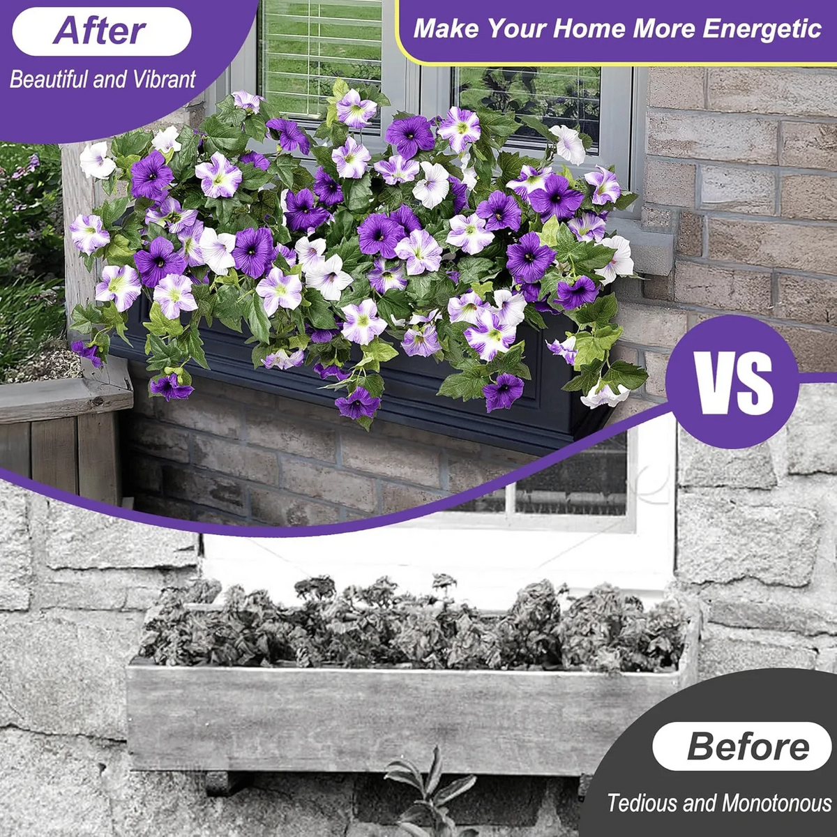 🔥 Fade-Proof, UV-Resistant Artificial Petunias – Vibrant, Colorfast Outdoor Flowers for Patio & Garden