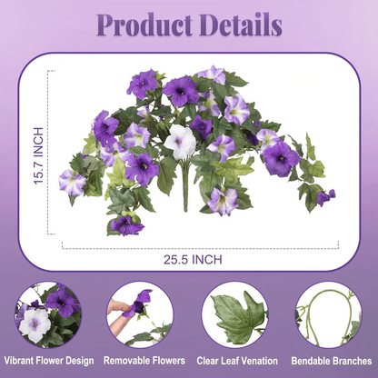 🔥 Fade-Proof, UV-Resistant Artificial Petunias – Vibrant, Colorfast Outdoor Flowers for Patio & Garden