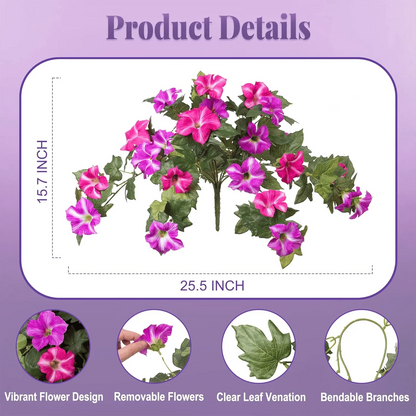🔥 Fade-Proof, UV-Resistant Artificial Petunias – Vibrant, Colorfast Outdoor Flowers for Patio & Garden