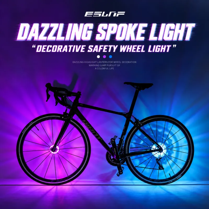 LED Bicycle Wheel Hub Light-Waterproof RGB Colorful Bike Spoke Warning Light for Night Riding Safety