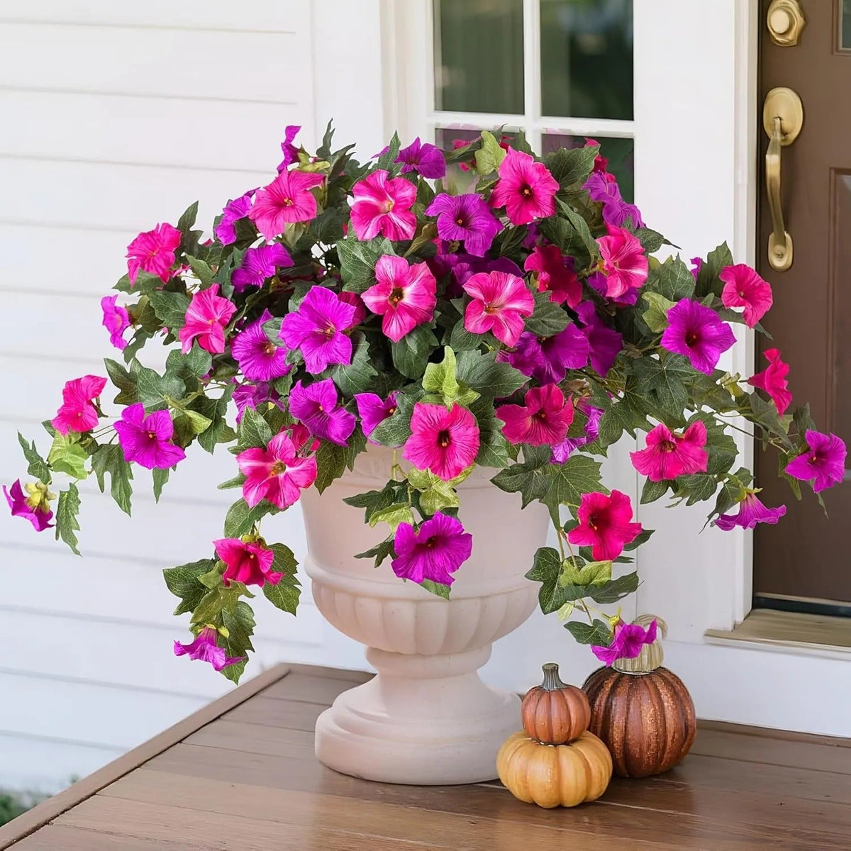 🔥 Fade-Proof, UV-Resistant Artificial Petunias – Vibrant, Colorfast Outdoor Flowers for Patio & Garden
