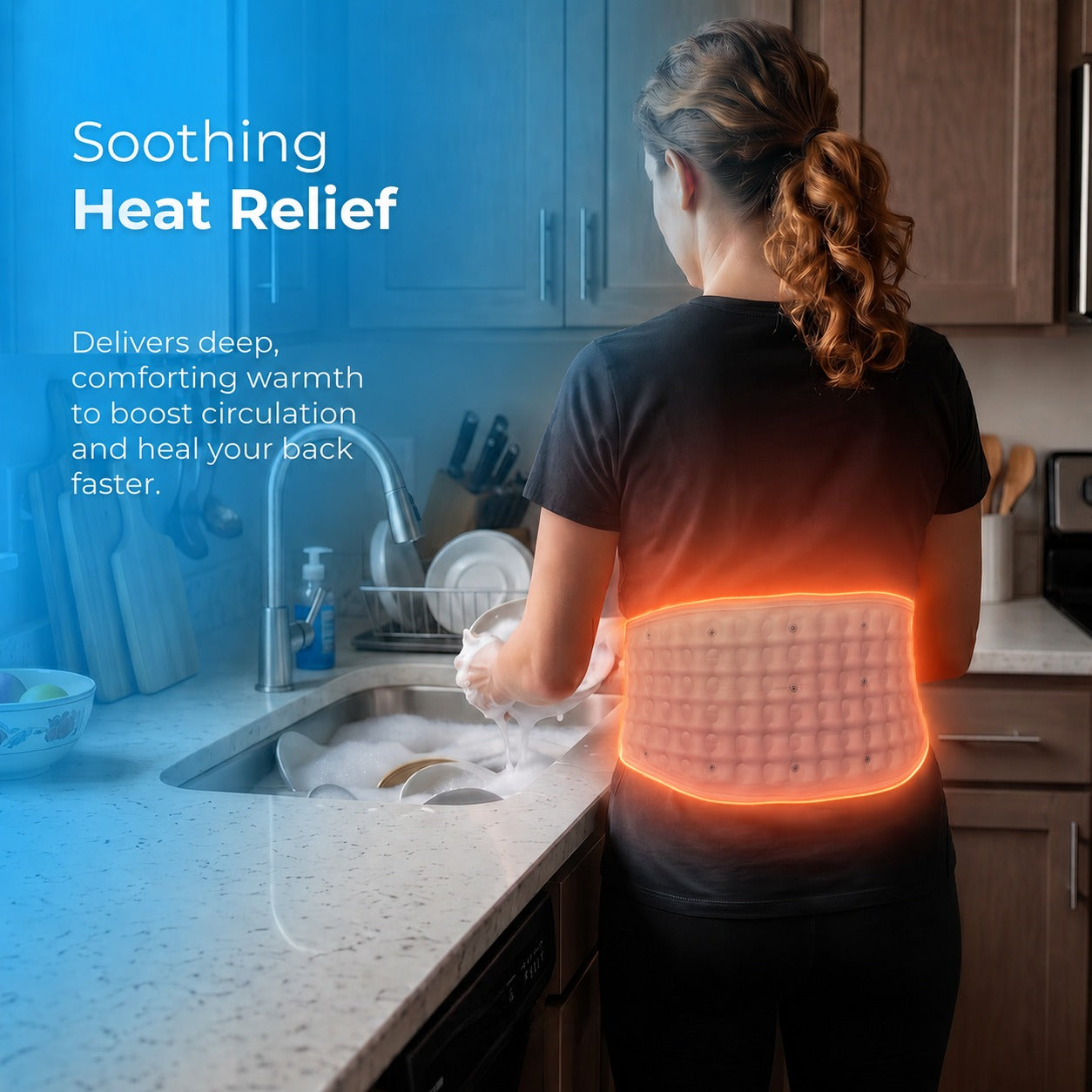 4-in-1 Cordless Lumbar Decompression Belt with Red Light Therapy & Heat