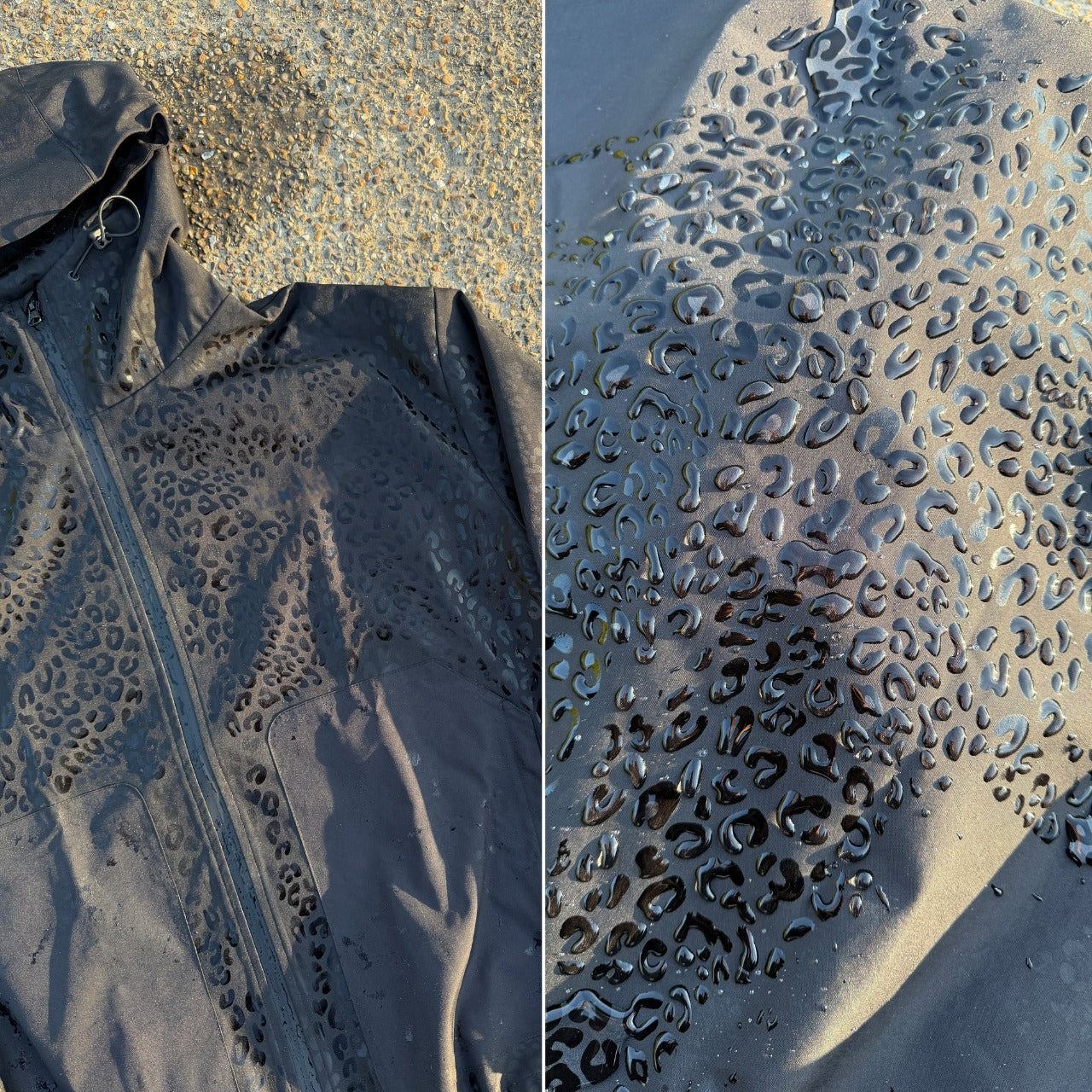 Water Reactive Cheetah Rain Jacket