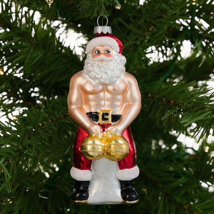 Cheeky Santa Ornament – Hilarious White Elephant & Stocking Stuffer