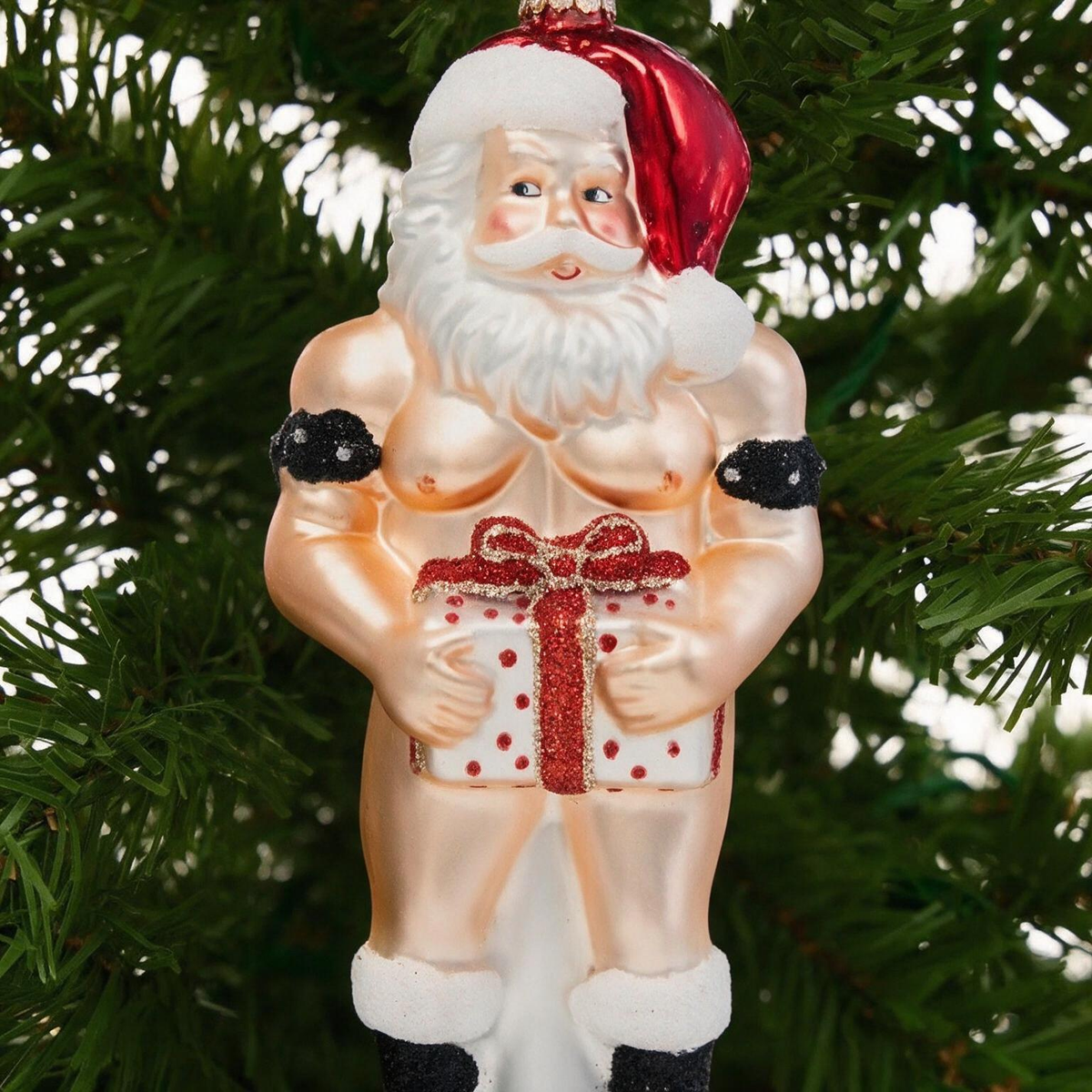 Cheeky Santa Ornament – Hilarious White Elephant & Stocking Stuffer