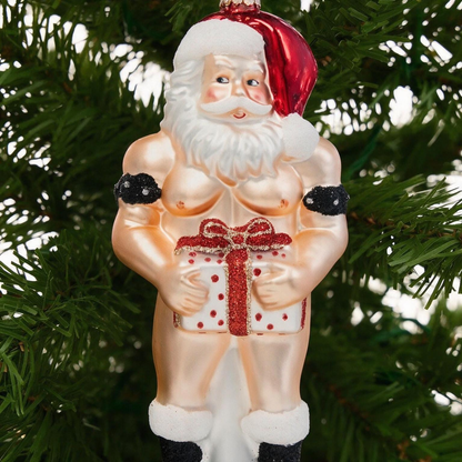 Cheeky Santa Ornament – Hilarious White Elephant & Stocking Stuffer