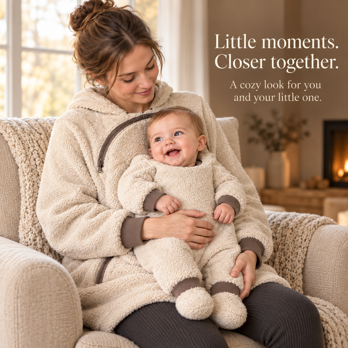 🧸 Parent & Baby Fleece Hoodie with Zip Pockets