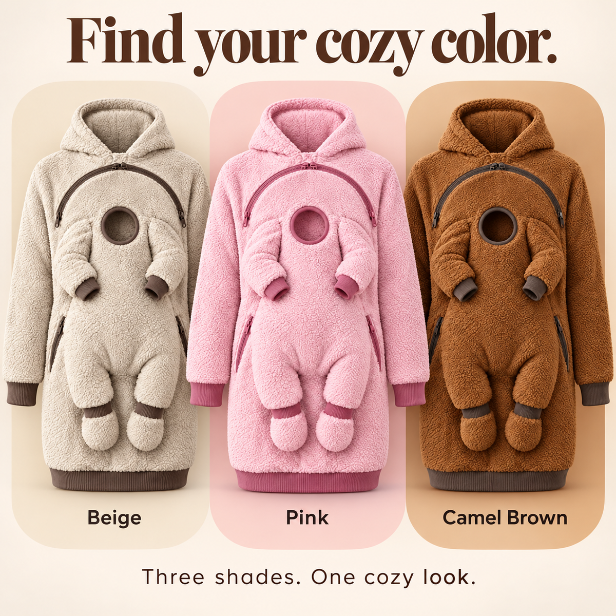 🧸 Parent & Baby Fleece Hoodie with Zip Pockets