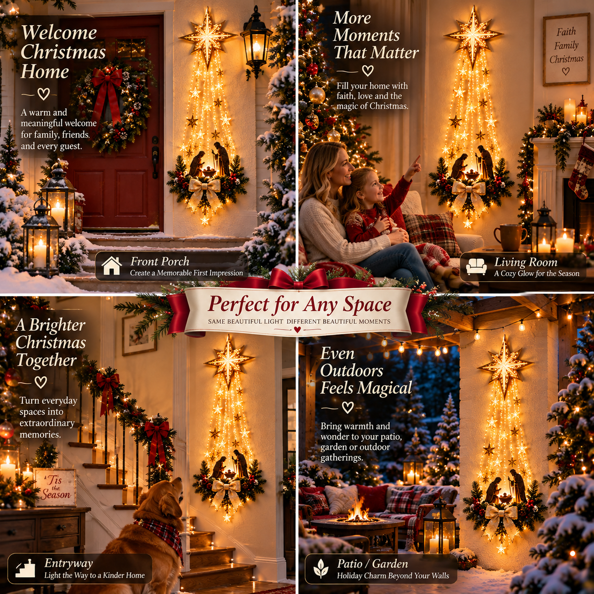 ✝️ Bethlehem Star of  – Lighted Nativity Wall Decor