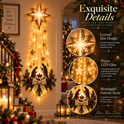 ✝️ Bethlehem Star of  – Lighted Nativity Wall Decor