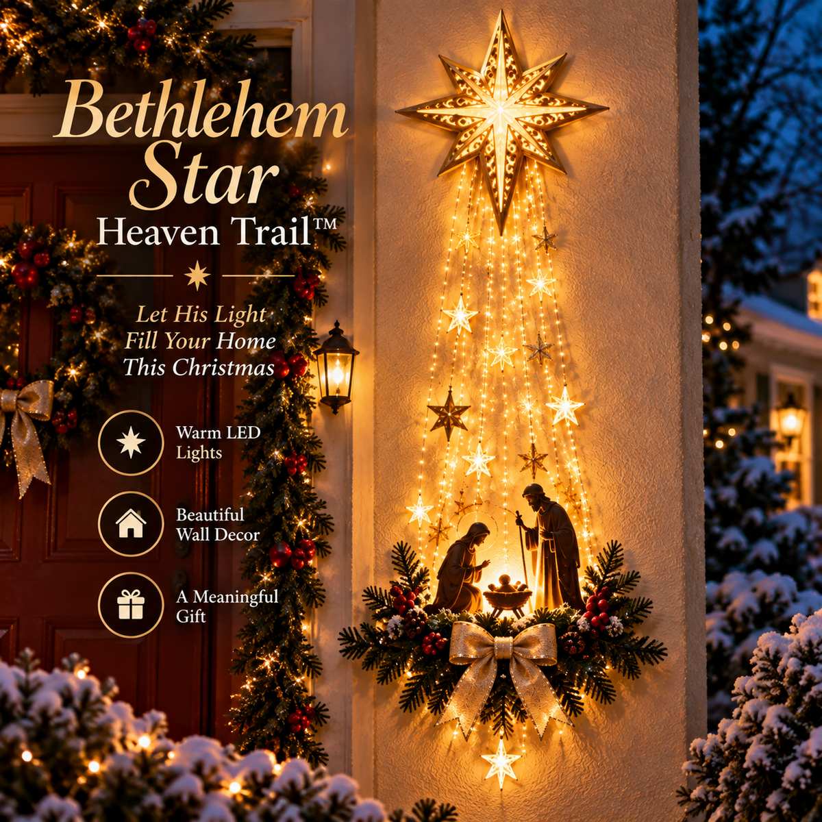 ✝️ Bethlehem Star of  – Lighted Nativity Wall Decor