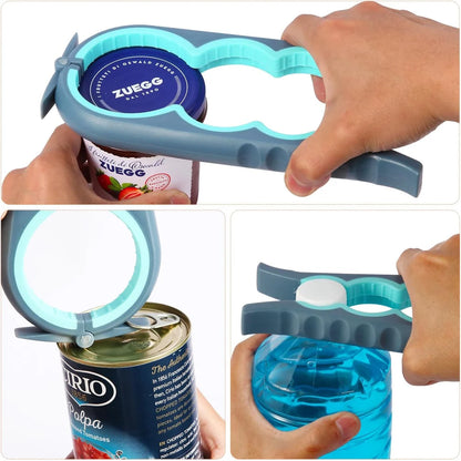 Jar Opener for Weak Hands, Seniors with Arthritis, 5 in 1 Multi Function Bottle Opener Lid Opener For Arthritic Hands with Non Slip Rubber Jar opener Gripper Pad