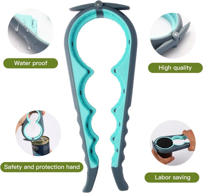 Jar Opener for Weak Hands, Seniors with Arthritis, 5 in 1 Multi Function Bottle Opener Lid Opener For Arthritic Hands with Non Slip Rubber Jar opener Gripper Pad