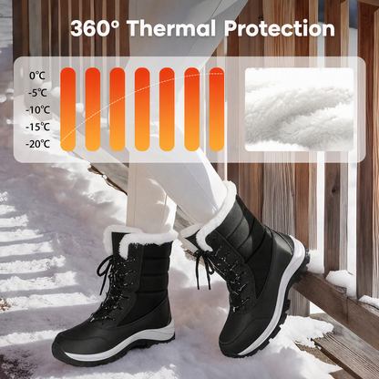 🌸 Women's Waterproof Plush-Lined Mid-Calf Snow Boots