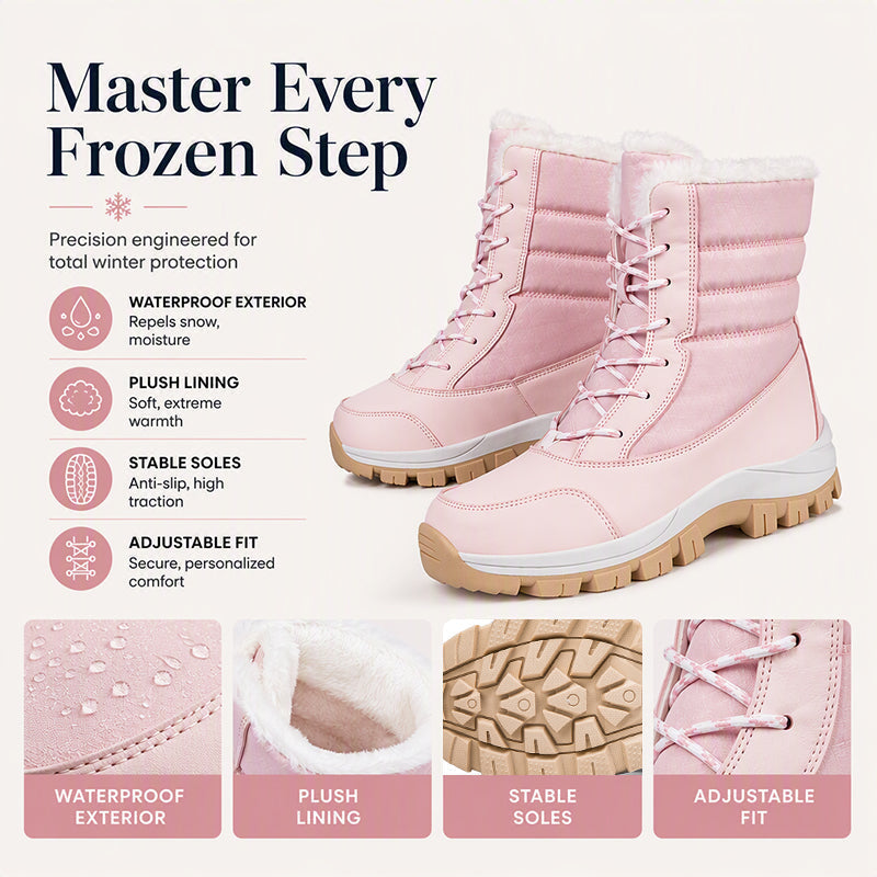 🌸 Women's Waterproof Plush-Lined Mid-Calf Snow Boots