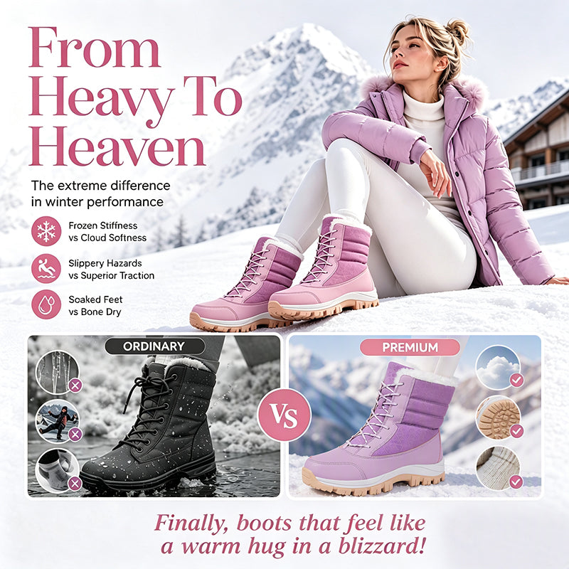 🌸 Women's Waterproof Plush-Lined Mid-Calf Snow Boots