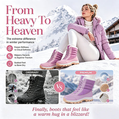 🌸 Women's Waterproof Plush-Lined Mid-Calf Snow Boots