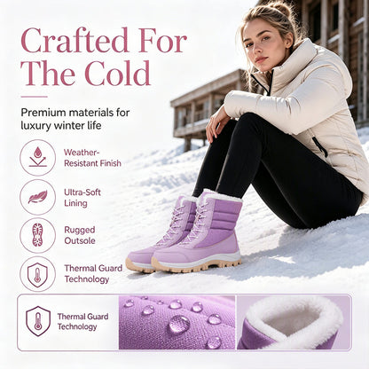 🌸 Women's Waterproof Plush-Lined Mid-Calf Snow Boots