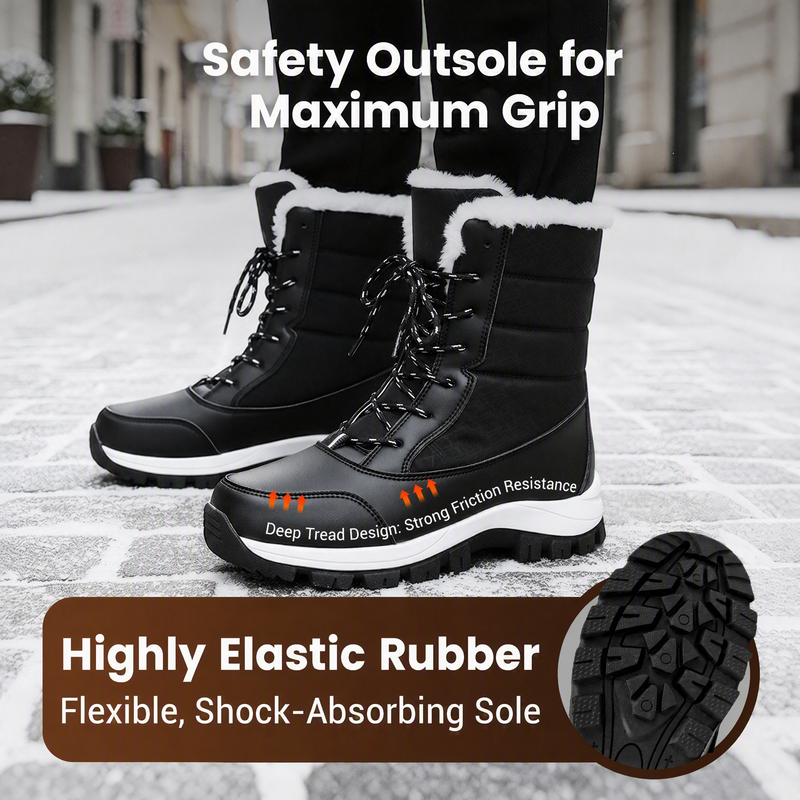 🌸 Women's Waterproof Plush-Lined Mid-Calf Snow Boots