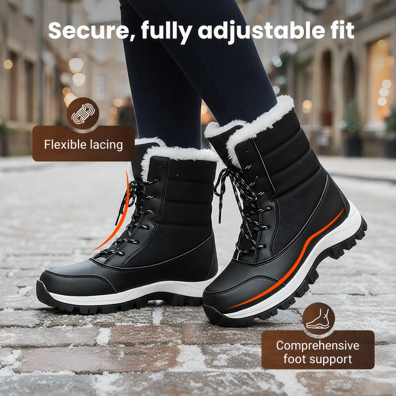 🌸 Women's Waterproof Plush-Lined Mid-Calf Snow Boots