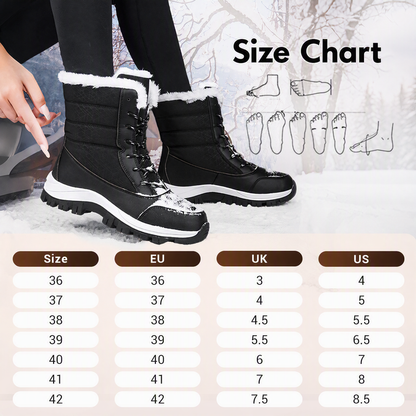 🌸 Women's Waterproof Plush-Lined Mid-Calf Snow Boots