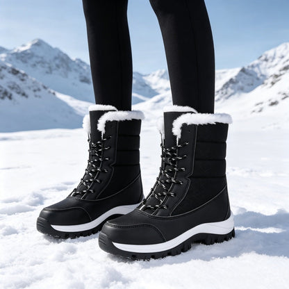 🌸 Women's Waterproof Plush-Lined Mid-Calf Snow Boots