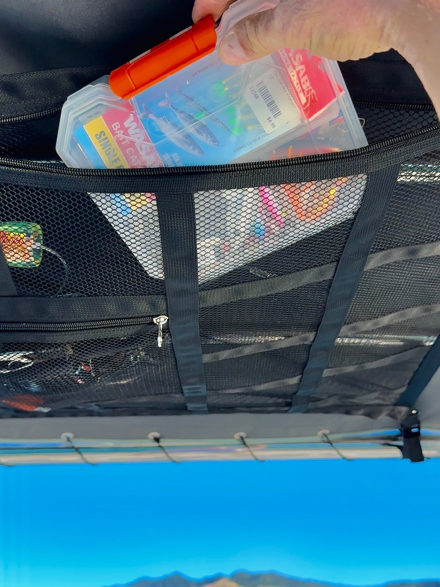 Overhead Mesh Gear Storage Net, Multi‑Pocket Ceiling Mesh Organizer for SUV, Van, 4x4, Boat & Rooftop Tent