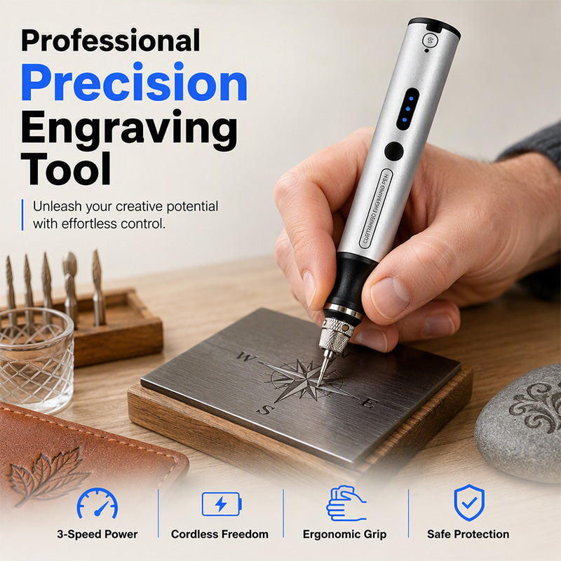 ⏰Mini Cordless Electric Engraving Pen – Portable Precision Engraving Tool